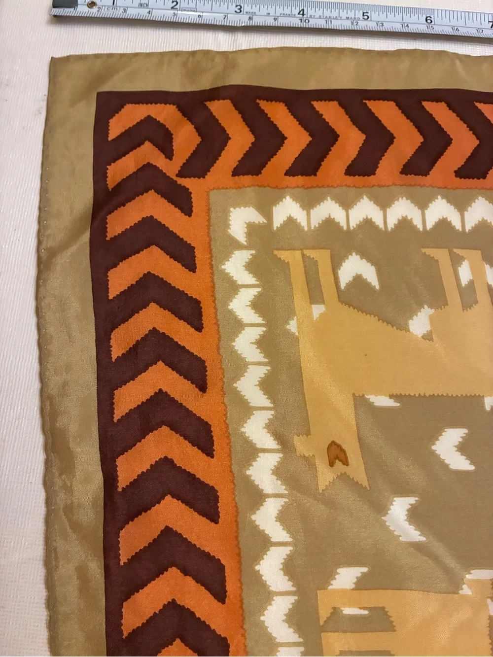 Vintage Echo Scarf with Llama Motif, Made in Japan